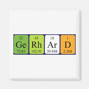 Gerhard periodic table name magnet