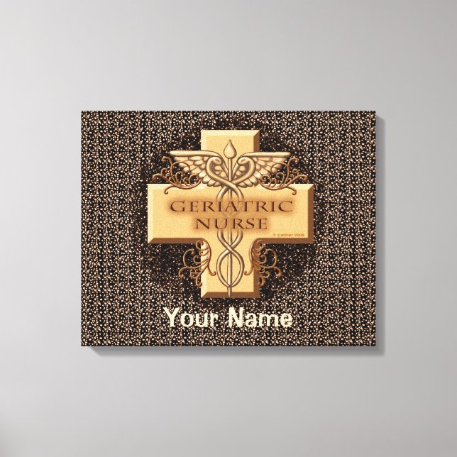Geriatric Nurse Caduceus  Canvas Print (Front)