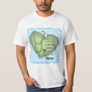 Geriatric Nurse Green Heart T-Shirt