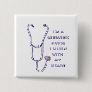 Geriatric Nurse Heart  Pin