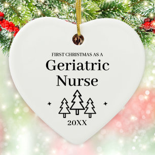 Geriatric Nurse New Job Christmas Ceramic Tree Decoration