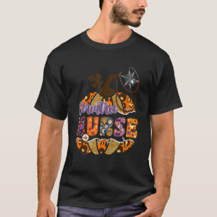 Geriatric Nurse Stethoscope Leopard Halloween Pump T-Shirt