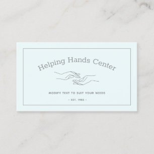 Geriatric Social Worker Caregiver Hands Business Card