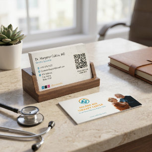 Geriatric Therapy Centre   Simple White Business Card