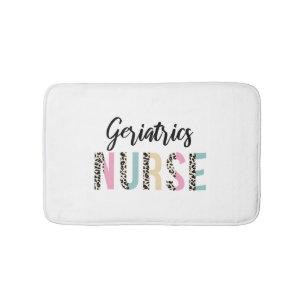 Geriatrics Nurse Cute Leopard Design - Funny Gift  Bath Mat