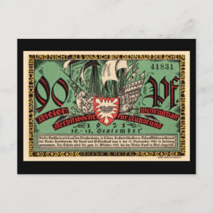 German 1921 90 Pfennig Note Postcard