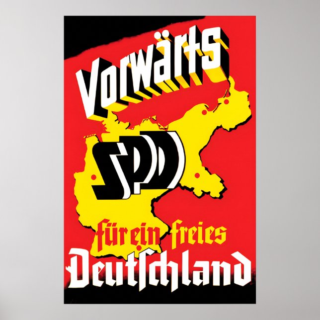 German 1949 Election Poster Forward SPD - For a (Front)