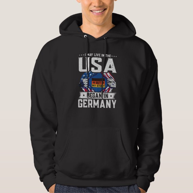 German American Flag  My Story Began In Germany Hoodie (Front)