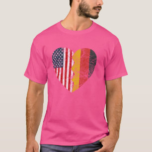 German American Flags Heart United States Germany T-Shirt