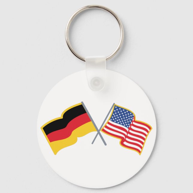 German American Flags Key Ring (Front)