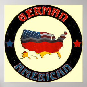 German American Flags Poster