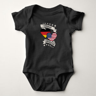 German American Heart Flags Germany America Baby Bodysuit