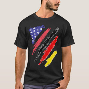 German American Patriot Grown Heart Flag Stripes T-Shirt