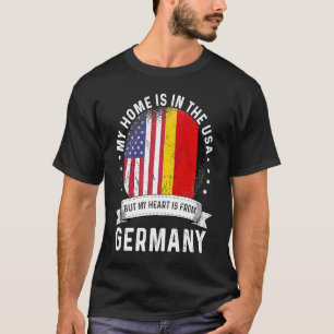 German American Patriot Grown Proud Home USA Flags T-Shirt