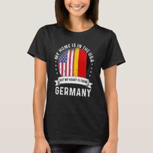 German American Patriot Grown Proud Home USA Flags T-Shirt