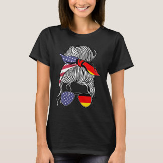 German American Patriot Grown Proud Women Girl Fla T-Shirt