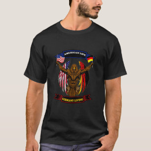 German American Patriotic eagle Flags heritage exp T-Shirt