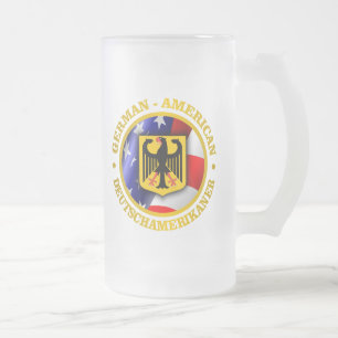 German-American Pride Frosted Glass Beer Mug