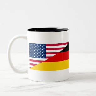 German American Pride US Germany Flag Two-Tone Coffee Mug