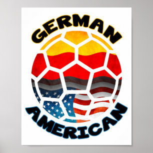 German American Soccer Ball T Shirt Poster