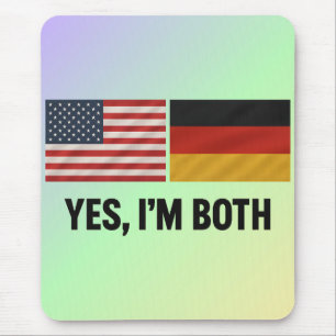 German American Yes Im Both - Germany USA Citizen Mouse Mat