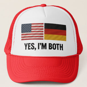 German American Yes Im Both - Germany USA Citizen Trucker Hat