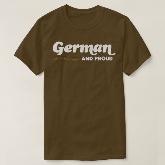 GERMAN AND PROUD Retro Typography Design T-Shirt (Design Front)