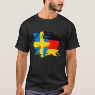 German and Swedish Mix Heritage Flag T-Shirt