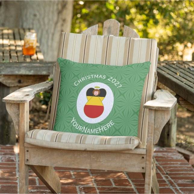 German Angel Christmas Flag Personalised  Cushion (Chair)