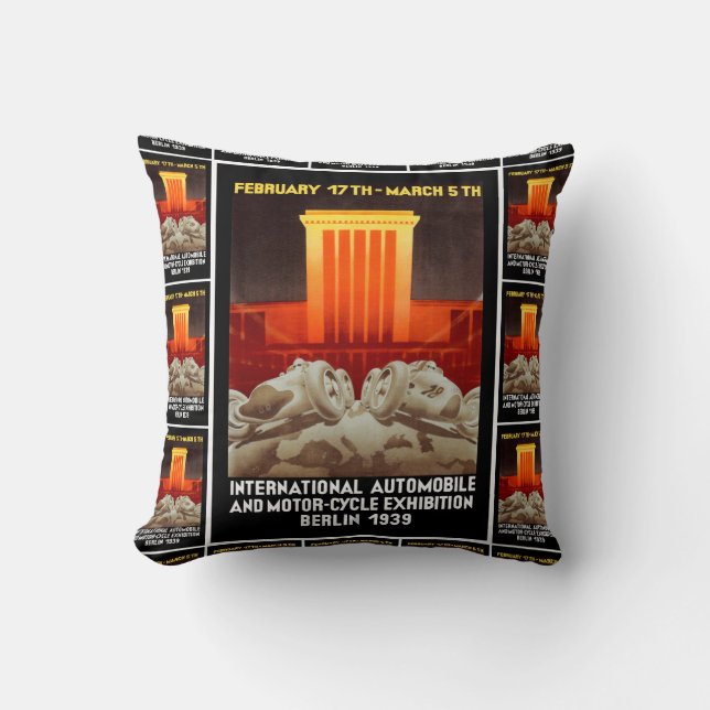 German Art Deco Auto Show Cushion (Front)