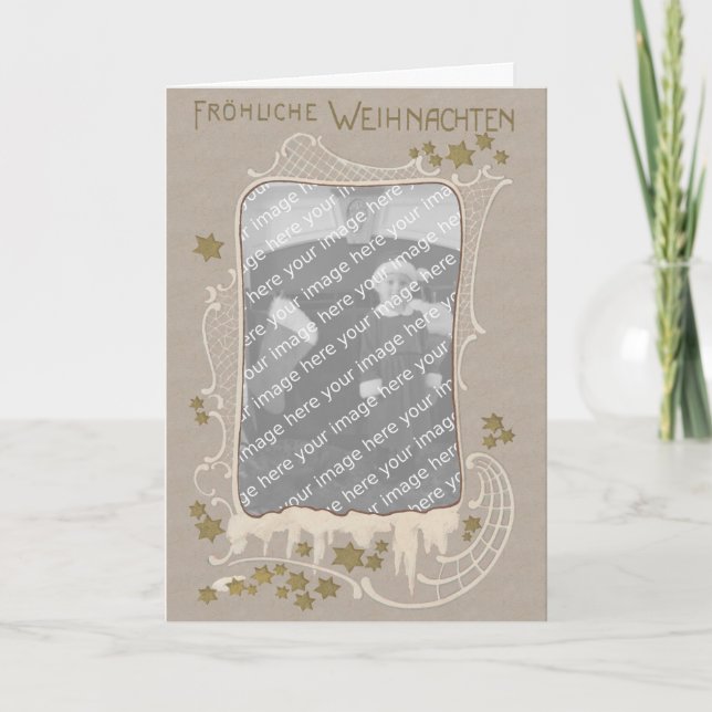 German Art Nouveau Photo Frame Christmas Card P (Front)
