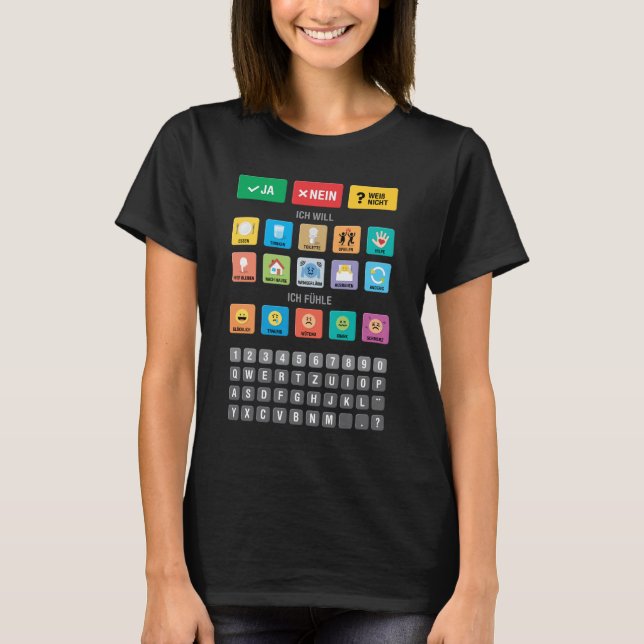 German Autism AAC PECS Pointing Communication 03 T-Shirt (Front)