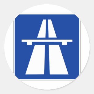 German Autobahn Sign Classic Round Sticker