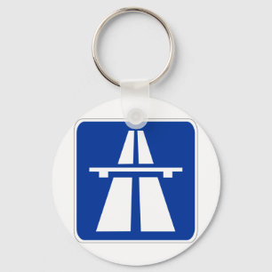 German Autobahn Sign Key Ring