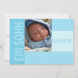 German Baby Boy Birth Announcement