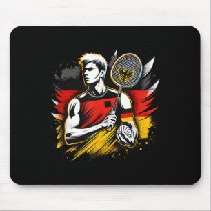 German Badminton Enthusiast Racket Shuttle Germany Mouse Mat