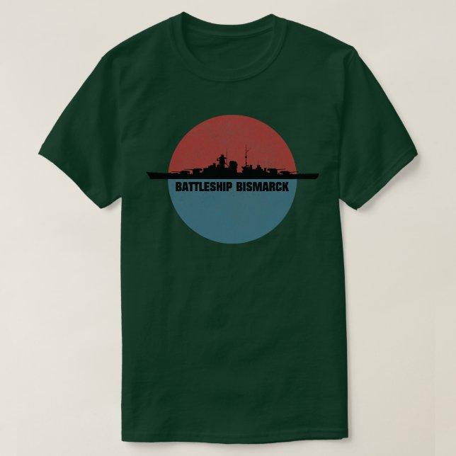 German Battleship Bismarck WW2 Ship Edit T-Shirt (Design Front)