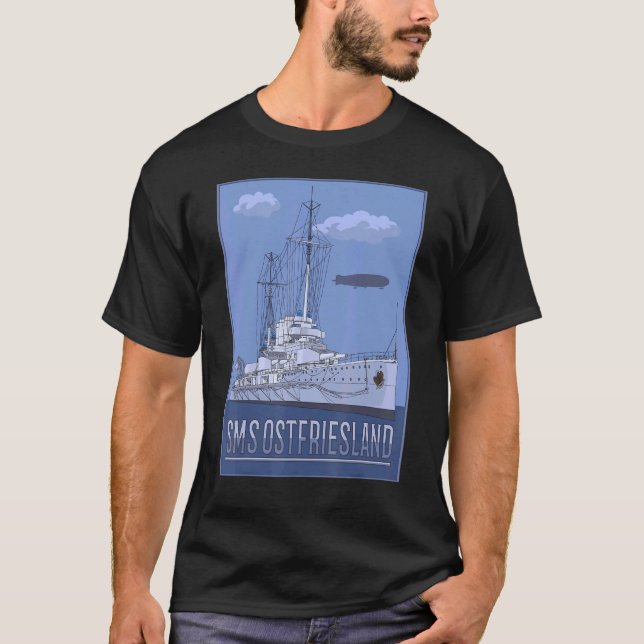 German Battleship SMS Ostfriesland Vintage Diagram T-Shirt (Front)