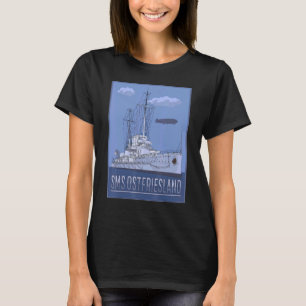 German Battleship SMS Ostfriesland Vintage Diagram T-Shirt