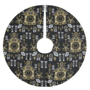 German Bauernmalerei Folk Art Brushed Polyester Tree Skirt