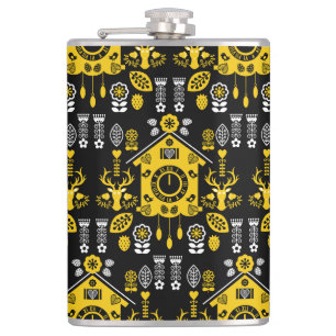 German Bauernmalerei Folk Art Hip Flask