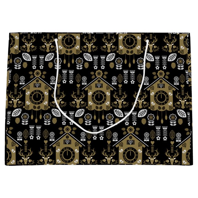 German Bauernmalerei Folk Art Large Gift Bag (Front)