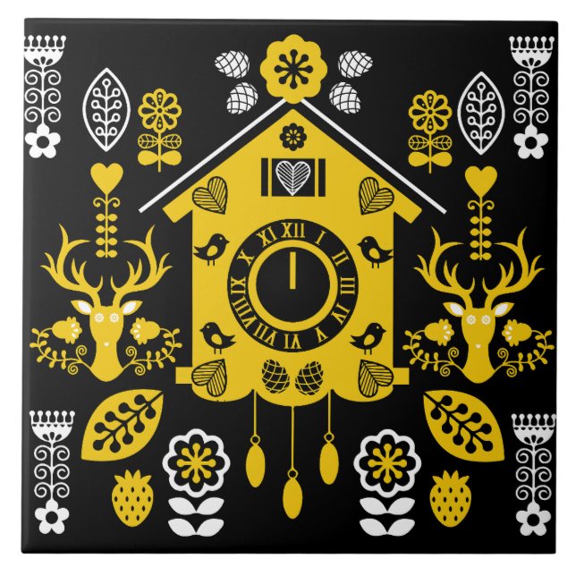 German Bauernmalerei Folk Art Tile (Front)