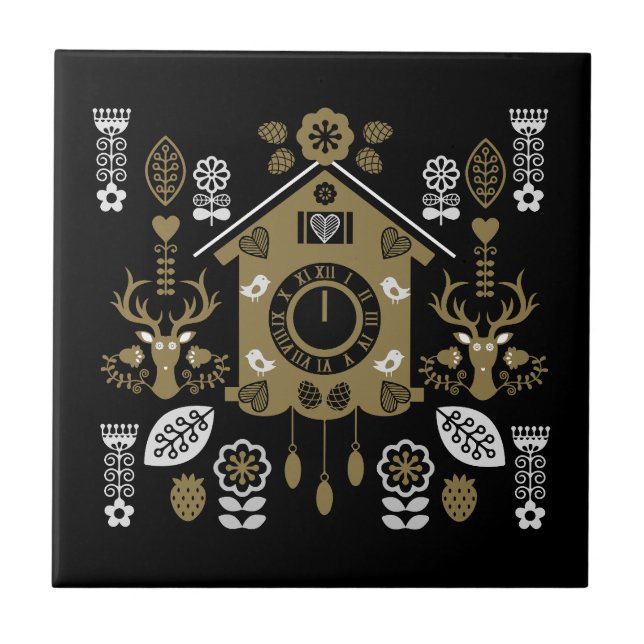 German Bauernmalerei Folk Art Tile (Front)