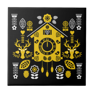 German Bauernmalerei Folk Art Tile