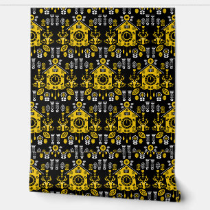 German Bauernmalerei Folk Art Wallpaper
