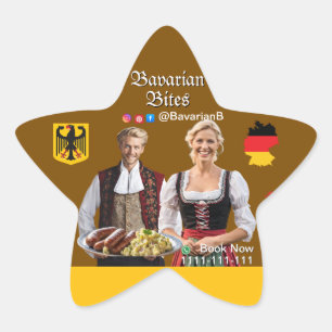 German Bavarian Restaurants Food Lovers Star Sticker