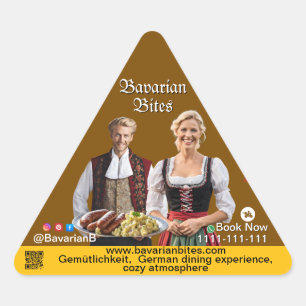 German Bavarian Restaurants Food Lovers Triangle Sticker