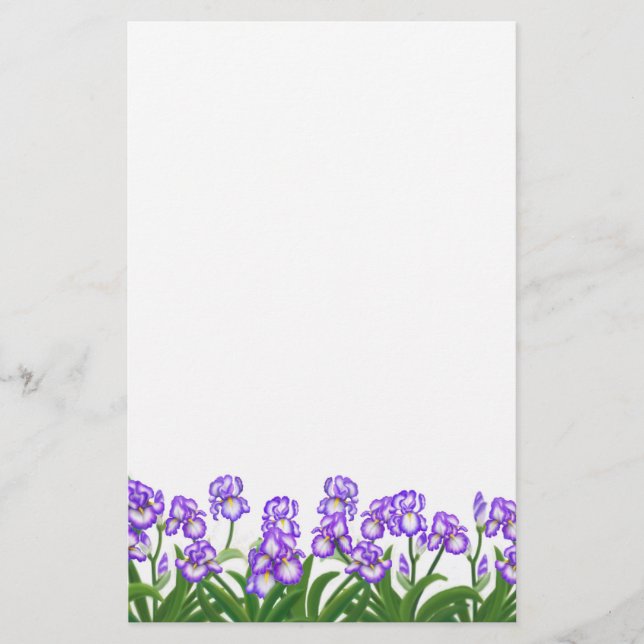 German Bearded Irises Stationery (Front)