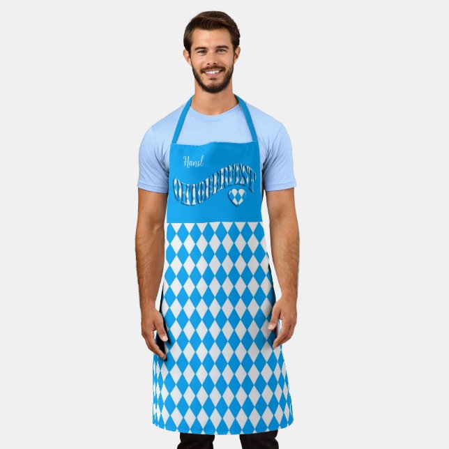 German Beer Festival Custom Name Oktoberfest Apron (Worn)